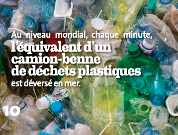 Au niveau mondial, chaque minute, l’équivalent d’un camion-benne de déchets plastiques est déversé en mer.
