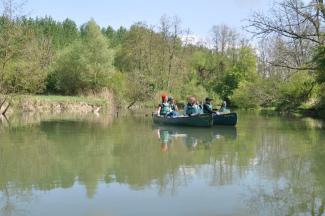 rivière canot soleil