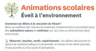 Animations scolaires d'éveil à l'environnement